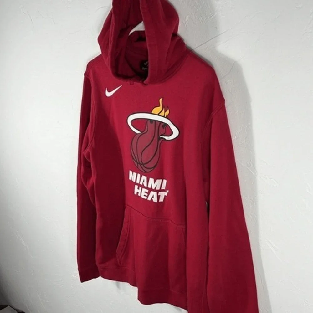 🔥🏀 Vintage MIAMI HEAT Nike NBA Pullover Hoodie Sweatshirt Men Sz Lg - PERFECT‎